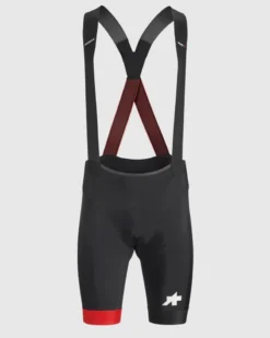 Assos Equipe RS Bib Shorts S9 In Black With National Red