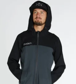 DHaRCO Mens Rain Jacket - Black And Grey
